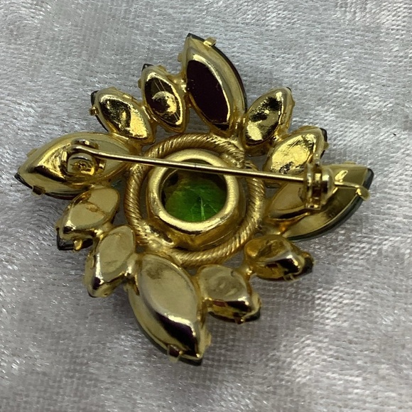 Vintage Art Glass Jewel tones Brooch - Picture 2 of 8